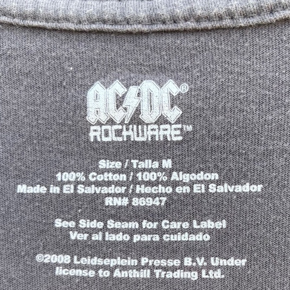 Men's/Unisex Sz Med. Grey 100% Cotton ACDC "No Bull" T-shirt - Picture 4 of 16